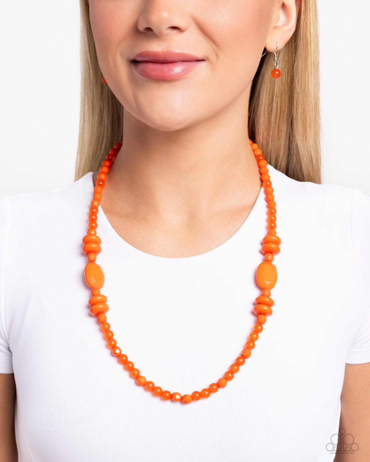 Paparazzi Accessories #N69 Peg - Tropical Tourist - Orange Necklace