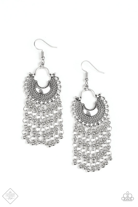 Paparazzi Accessories -  Catching Dreams #GM-1019 Fashion Fix Silver Earrings October 2019