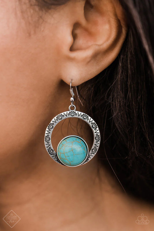 Paparazzi Accessories  - Mesa Mood #E109 Peg - Blue Earrings