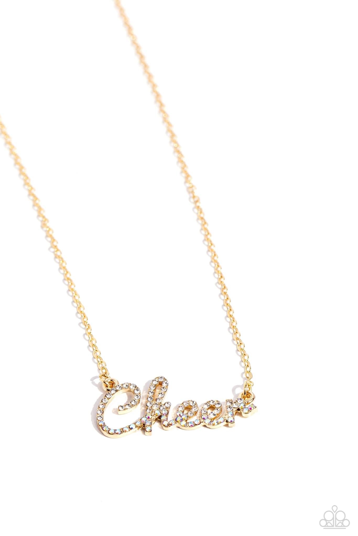Paparazzi Accessories: Cheer Squad - Gold Iridescent Necklace