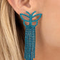 Paparazzi Accessories - Billowing Butterflies #E268 Peg - Blue Earrings July 2023 Life Of The Party
