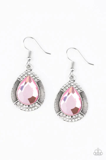 Paparazzi Accessories  - Grandmaster Shimmer #E1 Peg -  Light Pink Earrings