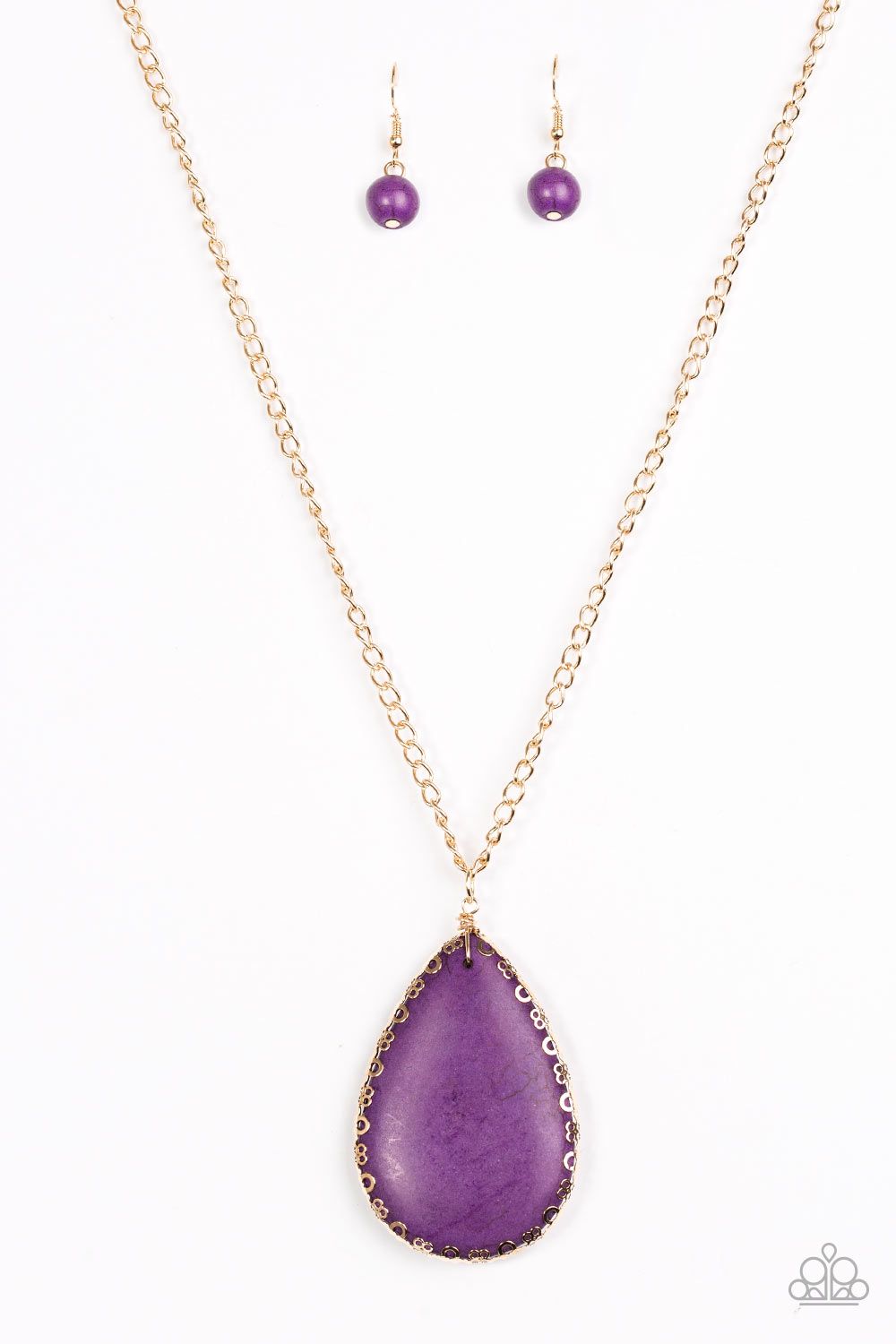 Paparazzi Accessories  - Stone Magnificence #N752 Peg - Purple Necklace