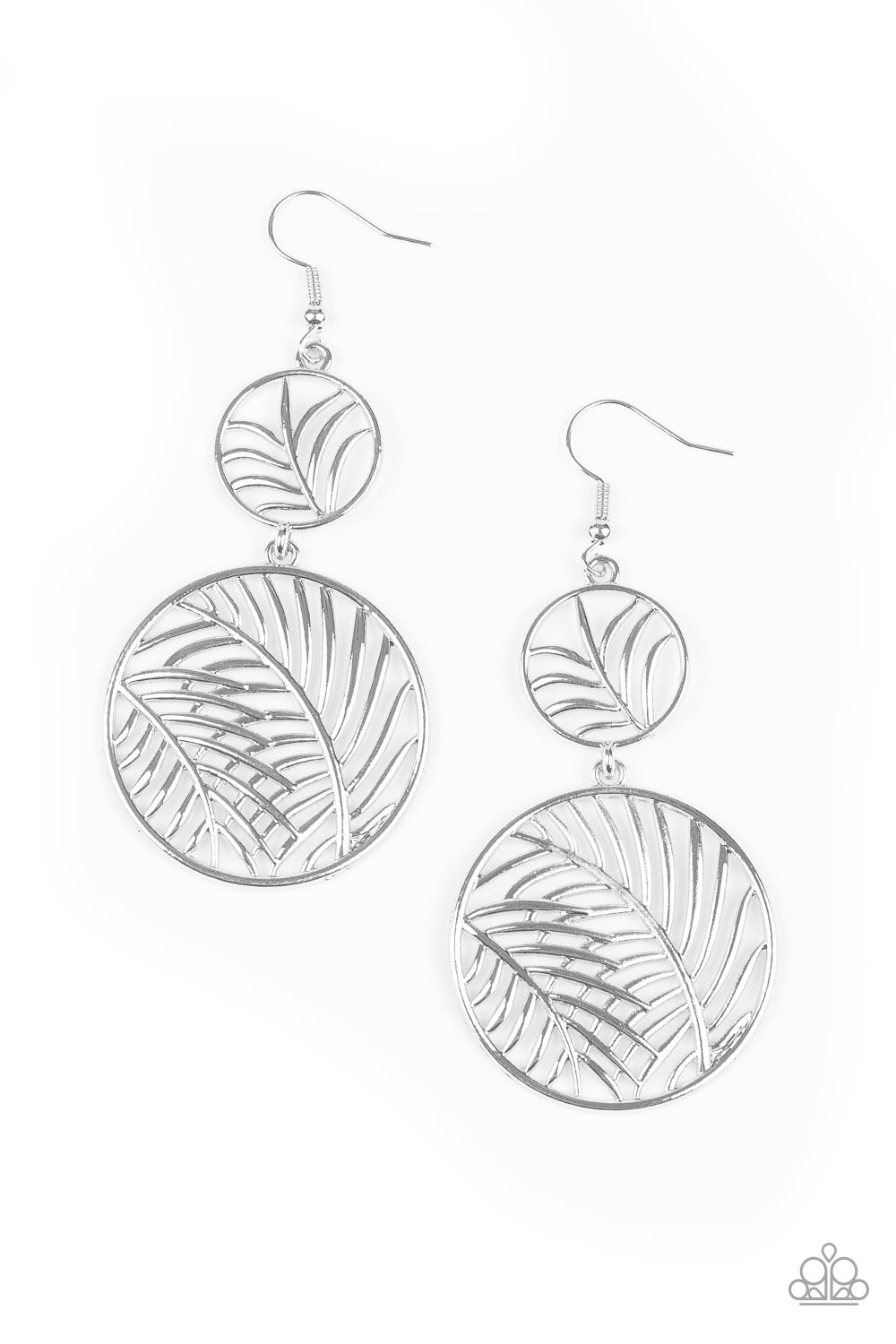 Paparazzi Accessories - Palm Oasis - Silver Earrings