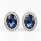 Paparazzi Accessories - Only FAME In Town - Blue Clip On Earrings