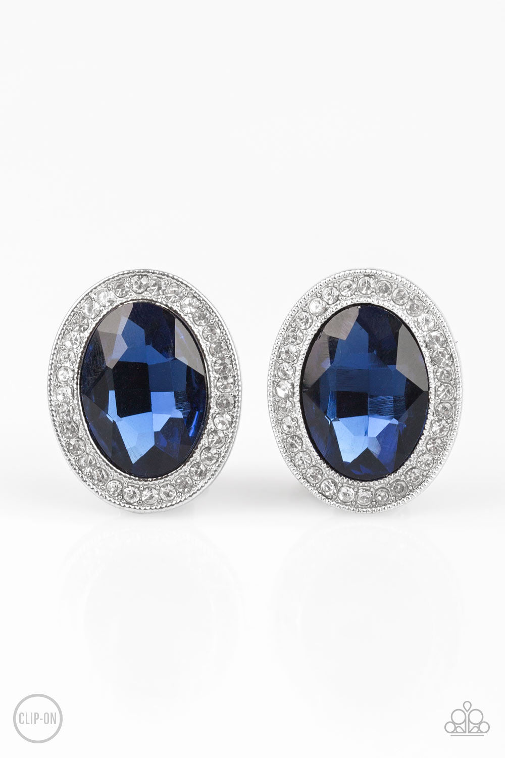 Paparazzi Accessories - Only FAME In Town - Blue Clip On Earrings