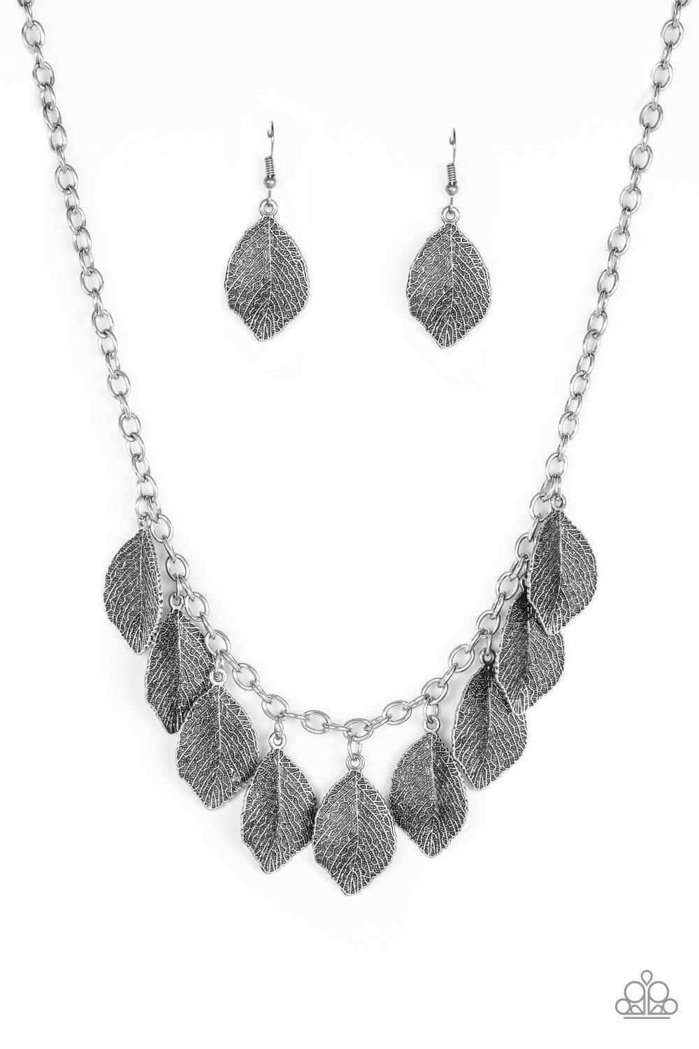 Paparazzi Accessories  - A True Be-LEAF-er - Silver Necklace
