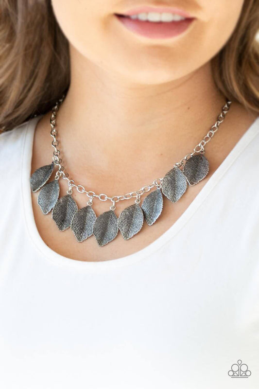 Paparazzi Accessories  - A True Be-LEAF-er - Silver Necklace