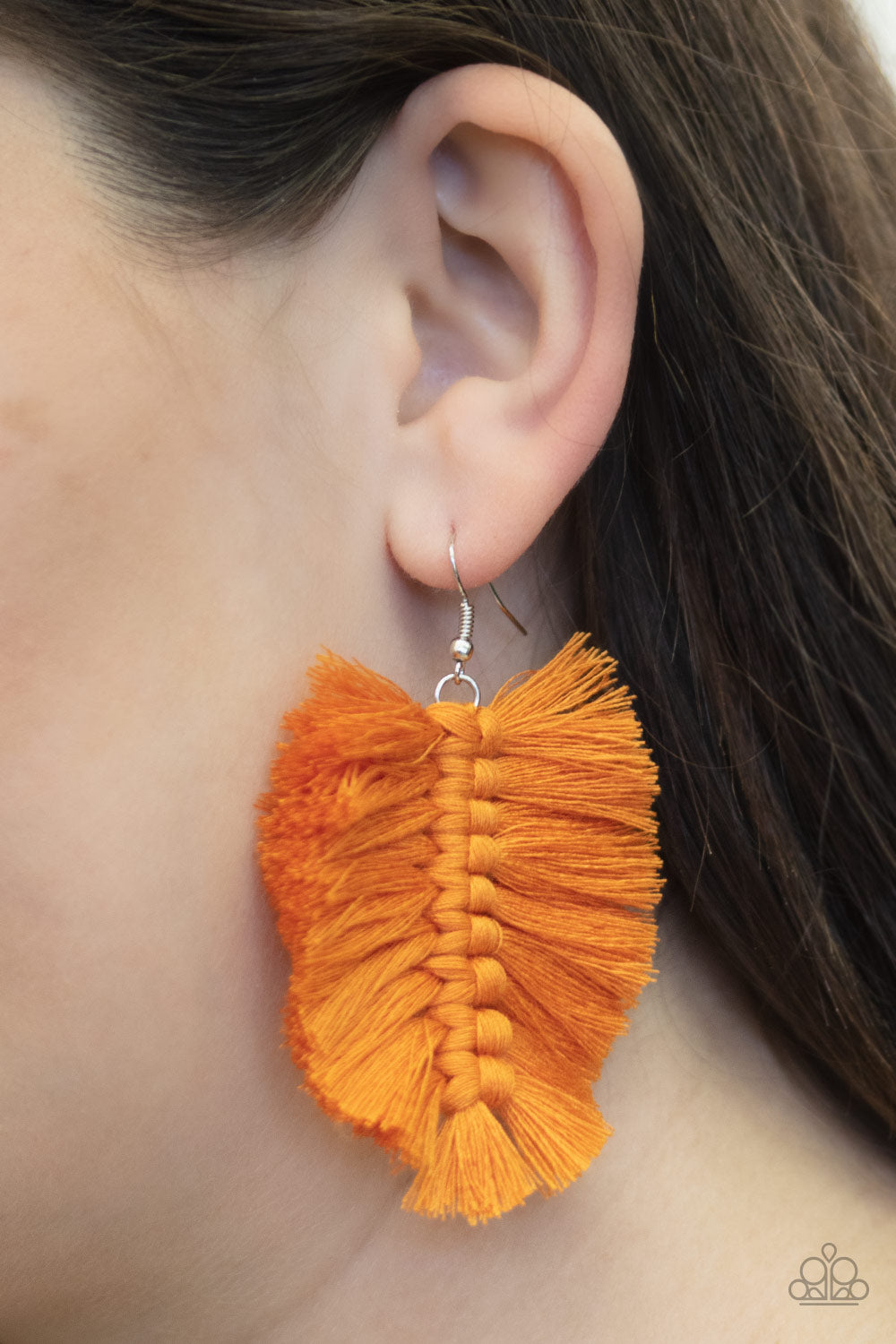 Paparazzi Accessories - Knotted Native - Orange Earrings