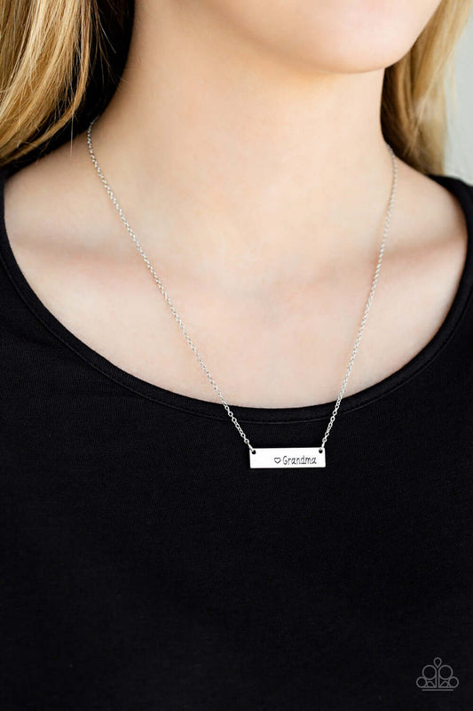 Paparazzi Accessories  - Best Grandma Ever #N148 Silver Necklace