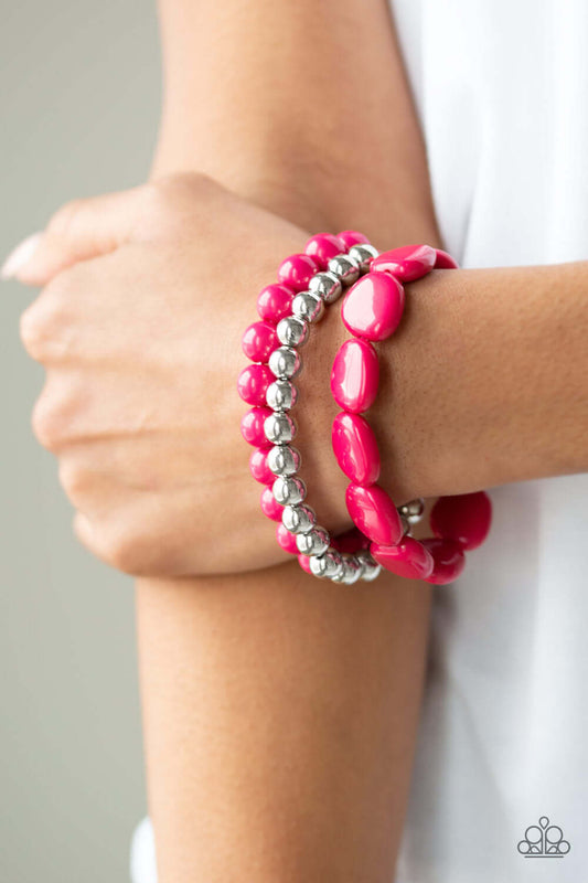 Paparazzi Accessories  - Color Venture #B596 Peg - Pink Bracelet