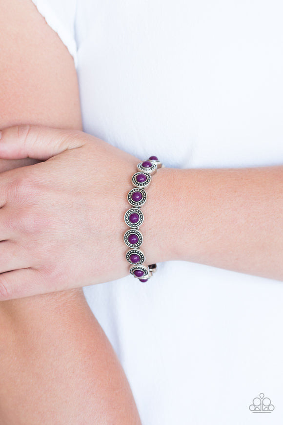 Paparazzi Accessories - Globetrotter Goals #N276 Peg - Purple Bracelet