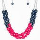 Paparazzi Accessories  - Island Excursion  #N99 Pink & Navy Necklace