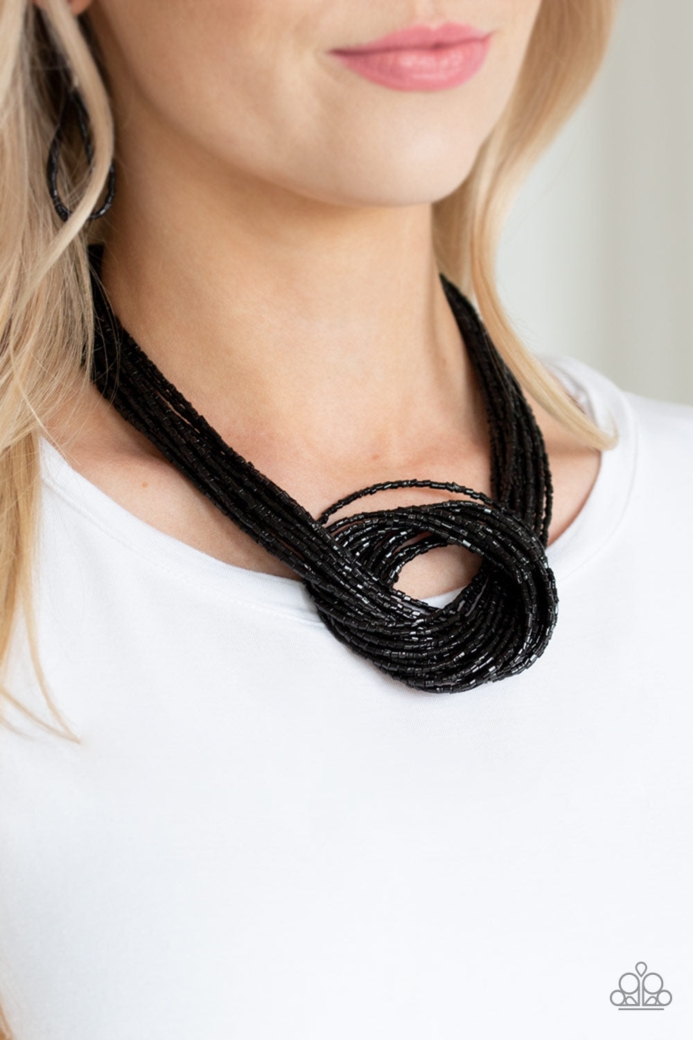 Paparazzi Accessories  - Knotted Knockout - Black Necklace