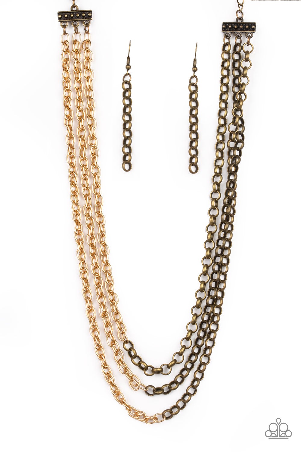 Paparazzi Accessories - Metro Madness #N230 Peg - Gold/Brass Necklace