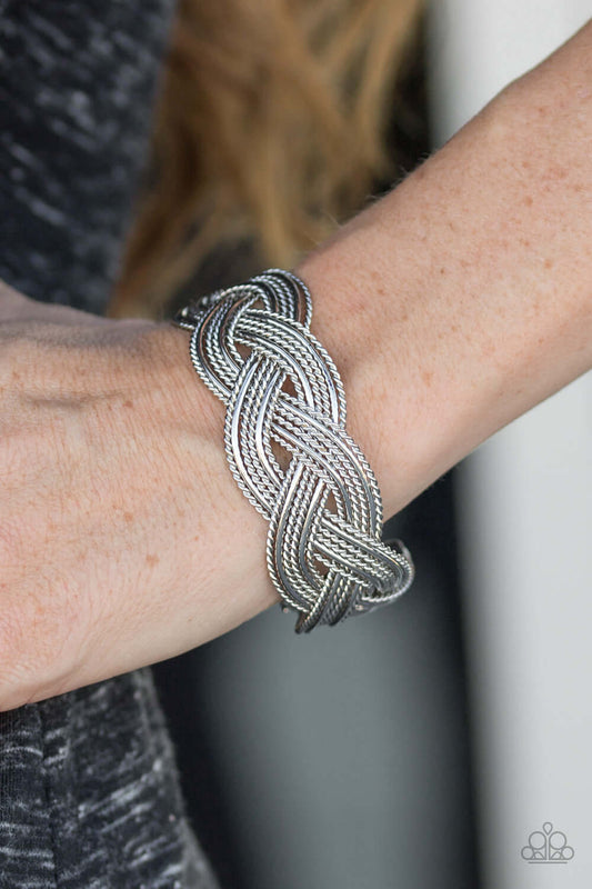 Paparazzi Accessories  - Civil Serpent #B39 - Silver Bracelet