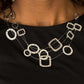 Paparazzi  Accessories- GEO-ing Strong # - Silver Necklace