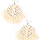Paparazzi Accessories - All About MACRAME  - White Earrings