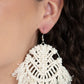 Paparazzi Accessories - All About MACRAME  - White Earrings