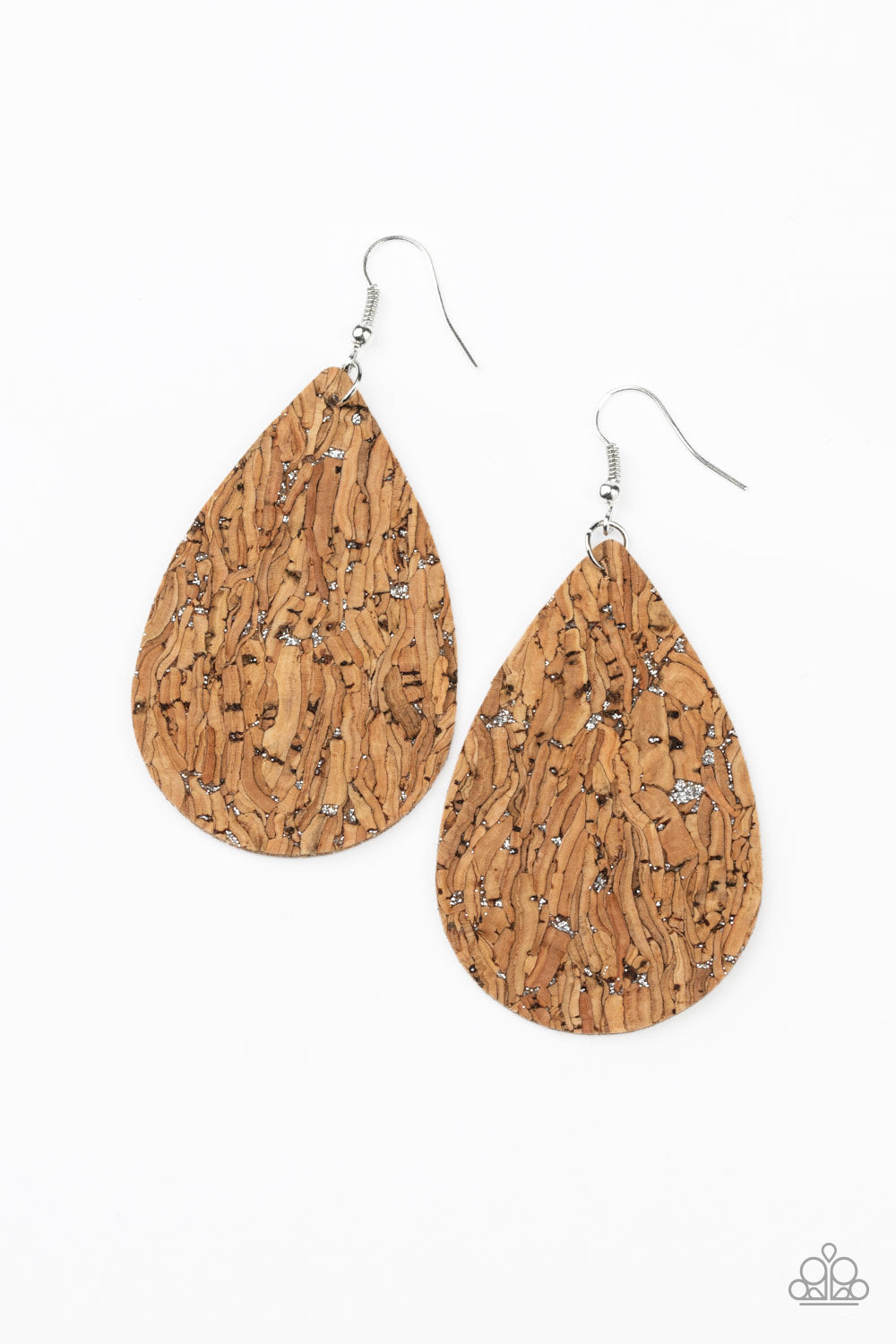 Paparazzi Accessories - CORK It Over - Silver Earrings