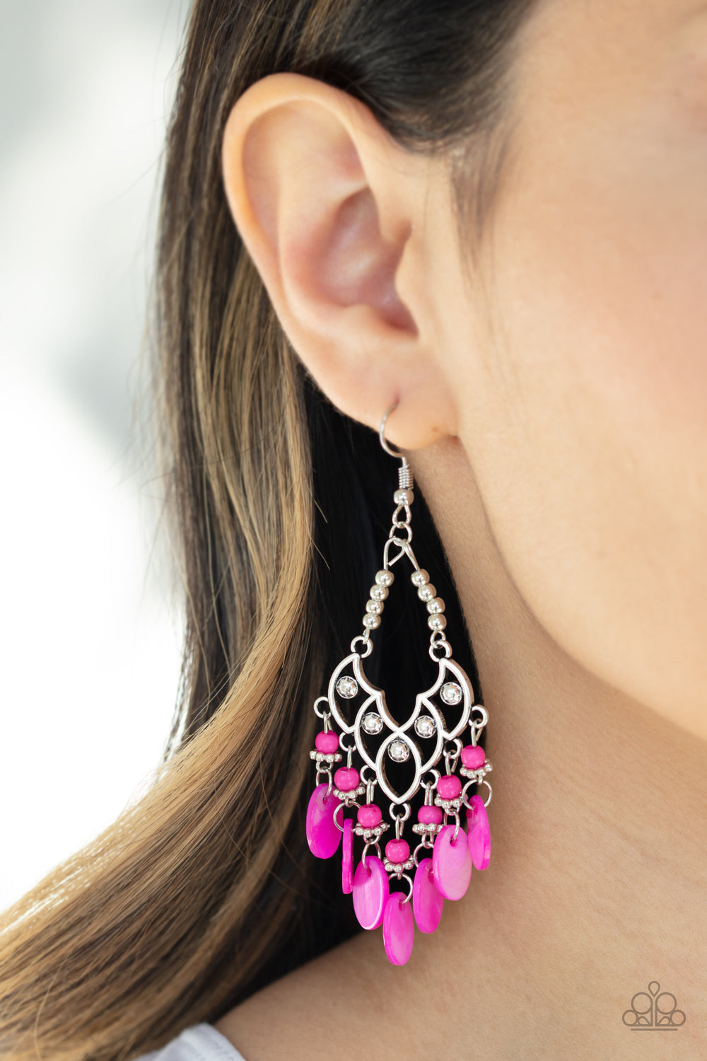 Paparazzi Accessories - Shore Bait - Pink Earrings