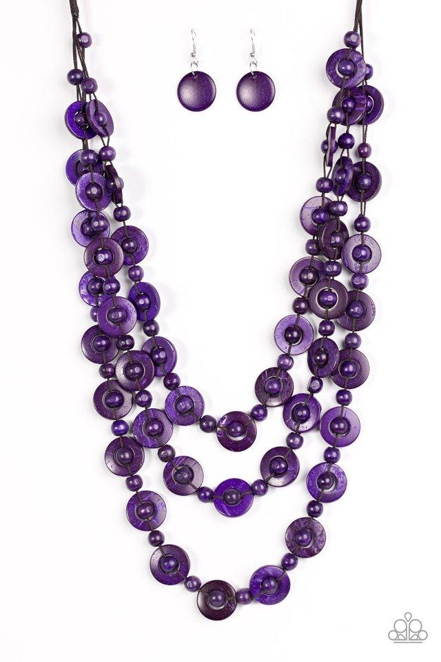 Paparazzi Accessories - Bermuda Belle #N120 Peg - Purple Necklace