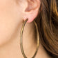 Paparazzi Accessories  - The Tough Girl Hoop #E119 Peg - Brass Earrings