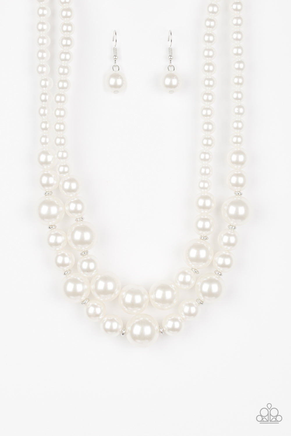 Paparazzi Accessories - The More The Modest #N730 - White Necklace