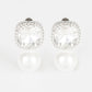 Paparazzi Accessories - Gatsby Gleam #E431- White Clip-On Earrings
