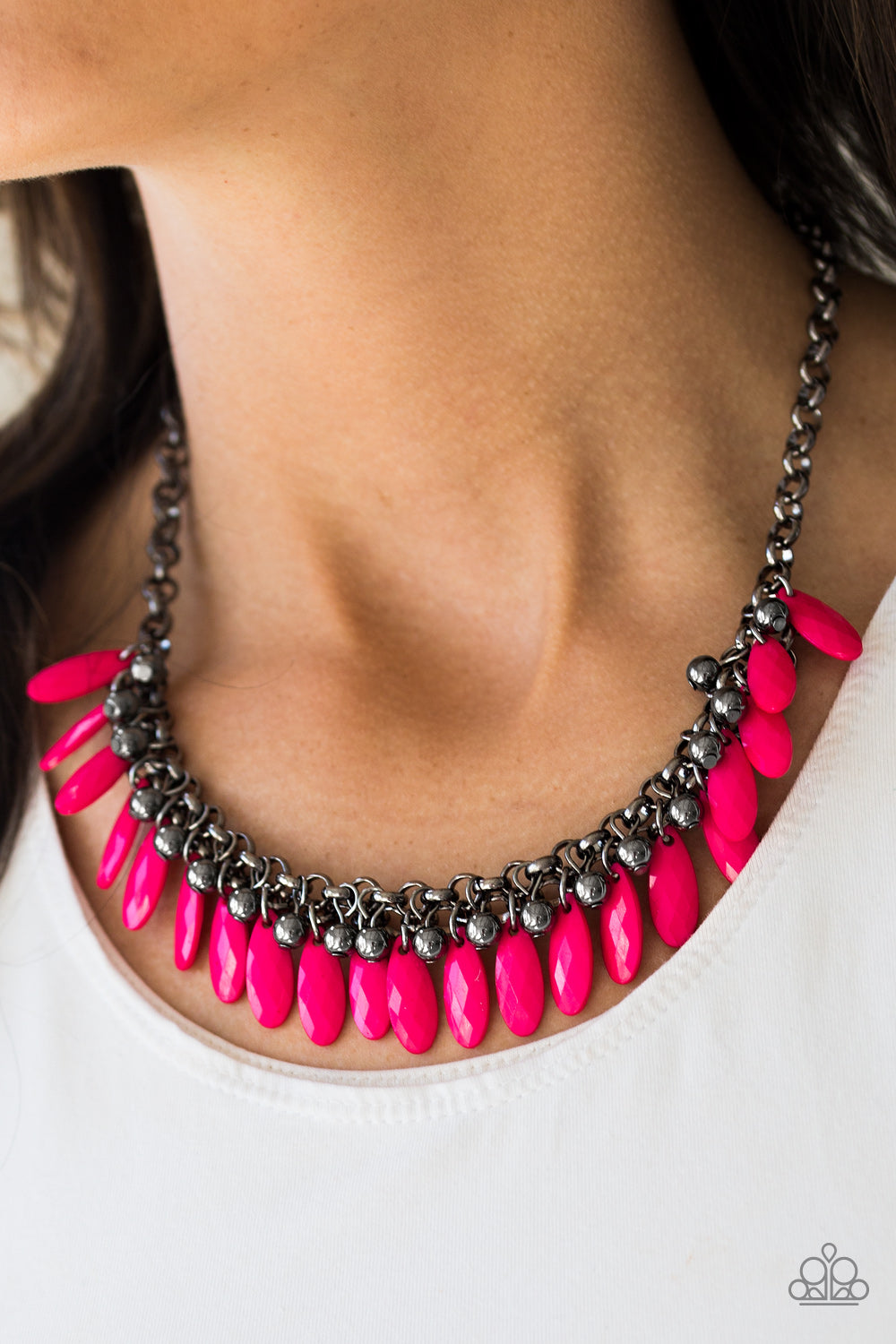 Paparazzi Accessories  - Jersey Shore #N221 Box 3 - Pink Necklace