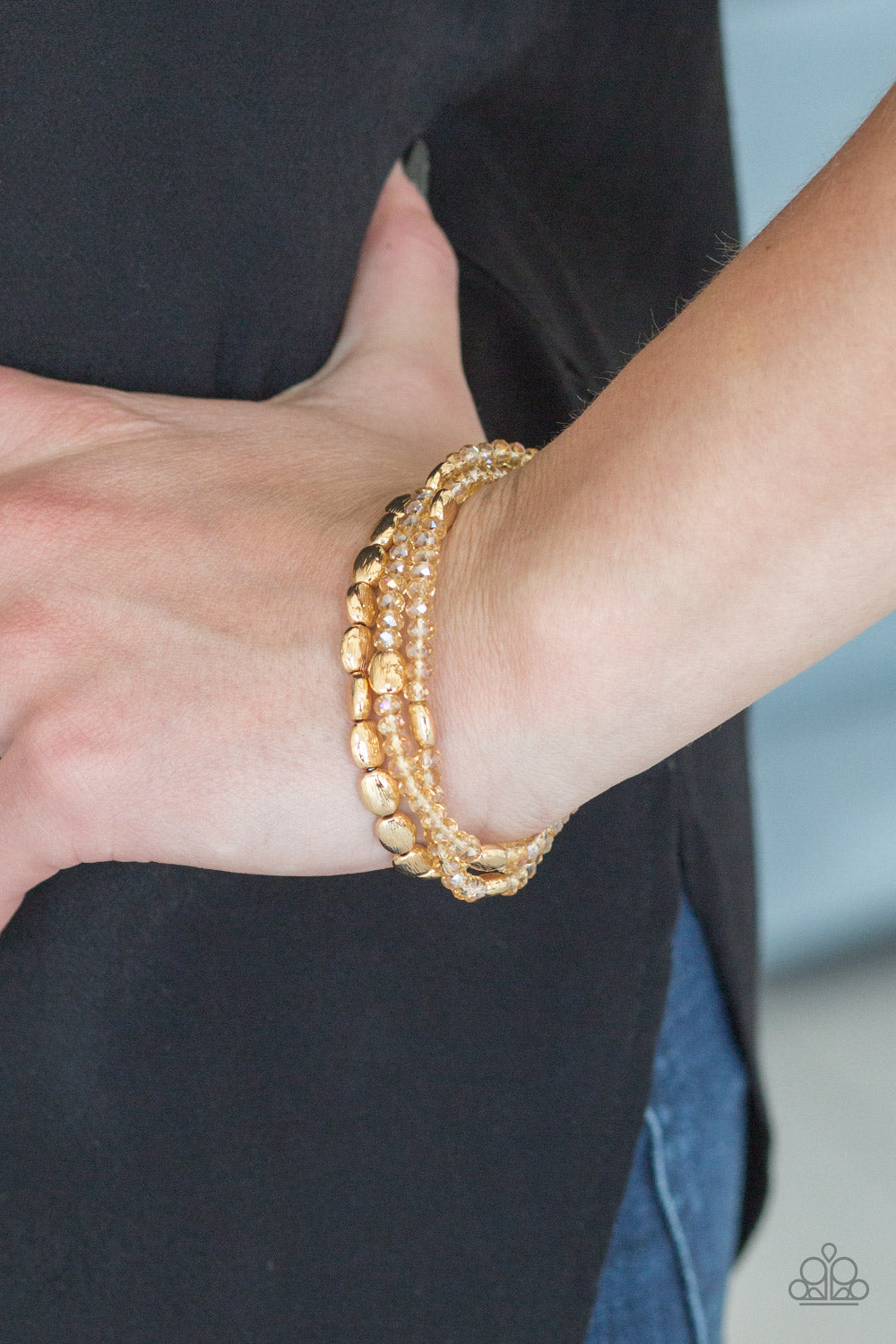 Paparazzi Accessories - Hello Beautiful #B465 - Gold Bracelet