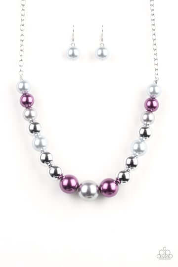Paparazzi  Accessories - Take Note #N761 Peg - Purple Necklace