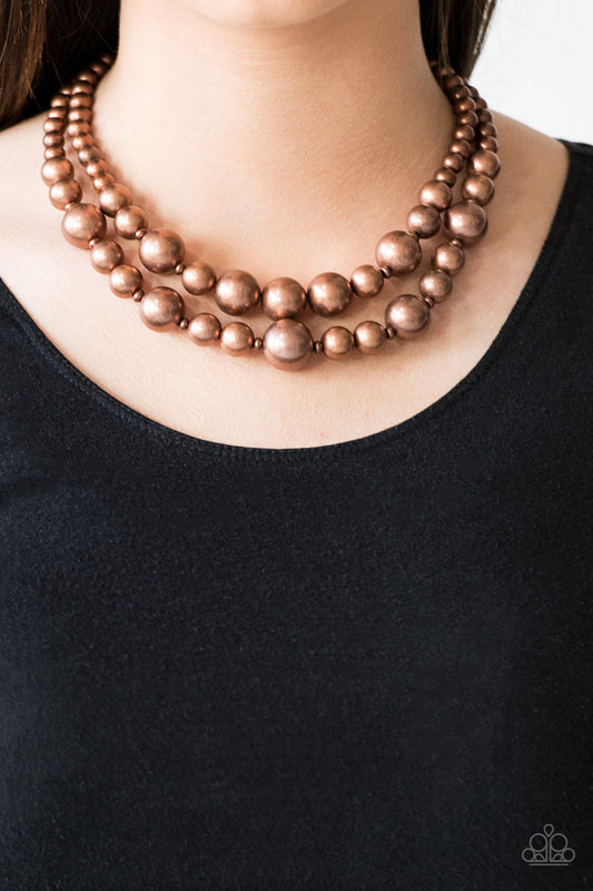 Paparazzi Accessories - I Double Dare You #N542- Copper Necklace