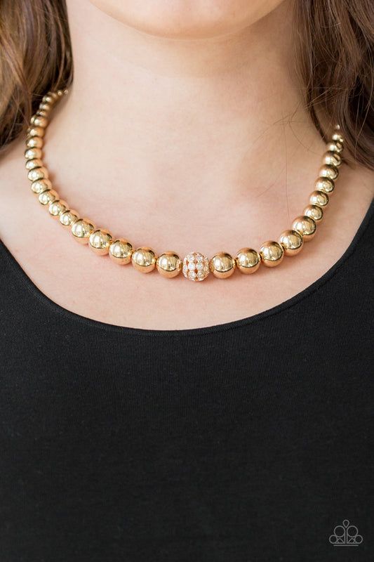 Paparazzi Accessories - High-Stakes FAME #N458 - Gold Necklace