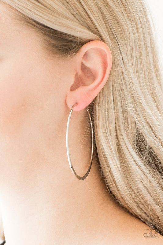 Paparazzi Accessories  - Hoop Hero #E83 - Silver Earrings