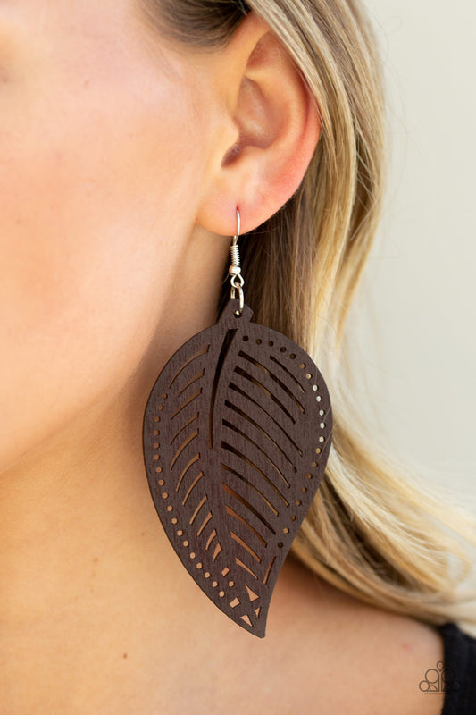Paparazzi Accessories - Amazon Zen - Brown Earrings