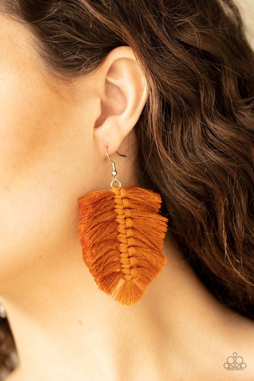 Paparazzi Accessories - Knotted Native - Brown Earrings