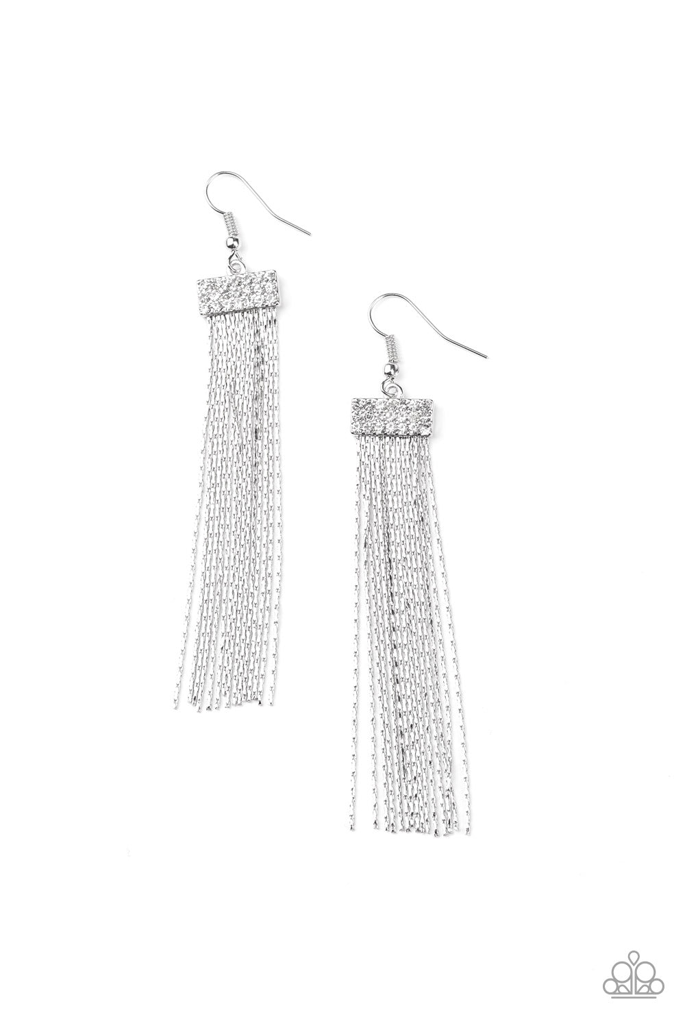 Paparazzi Accessories - Twinkling Tapestry - White Earrings
