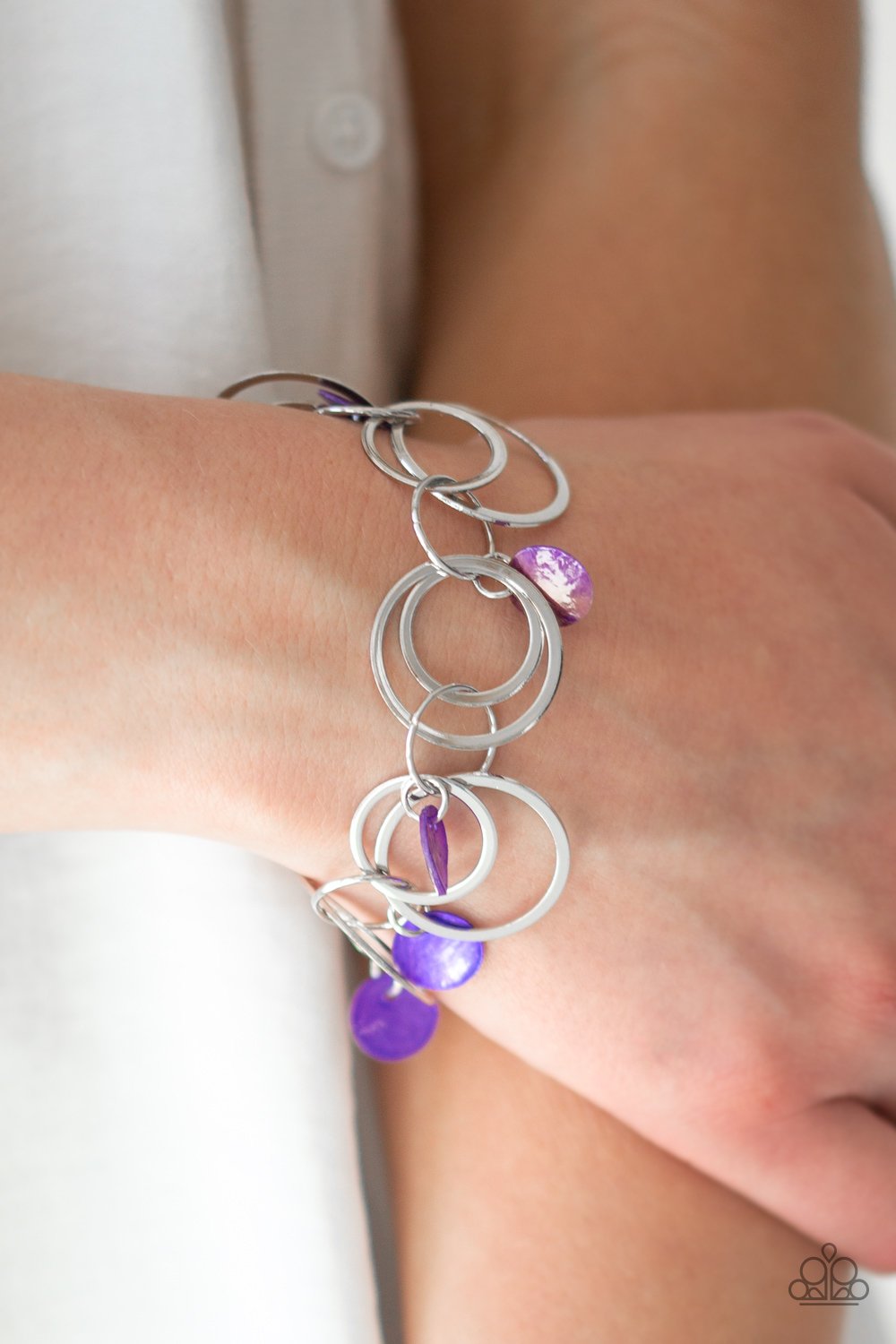 Paparazzi Accessories  - Total Shell - Out #N754 Peg - Purple Bracelet