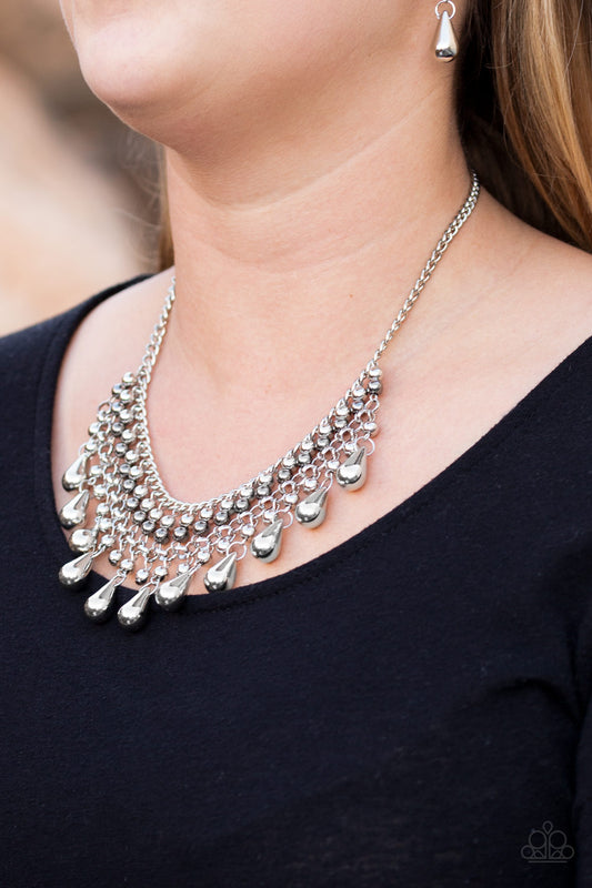 Paparazzi Accessories  - Don't Forget To BOSS! #N231 Peg - Silver  Necklace