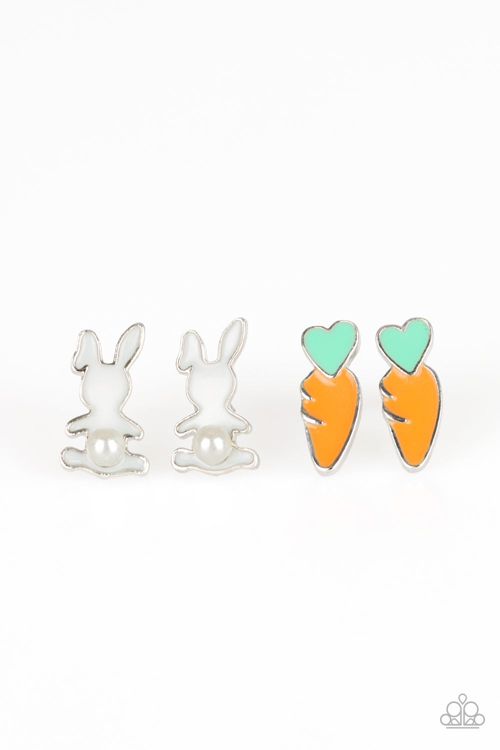 Paparazzi Accessories - EASTER BUNNY EGG CHICK CARROT PEARL & RHINESTONE #SS12 - Starlet Shimmer Earrings