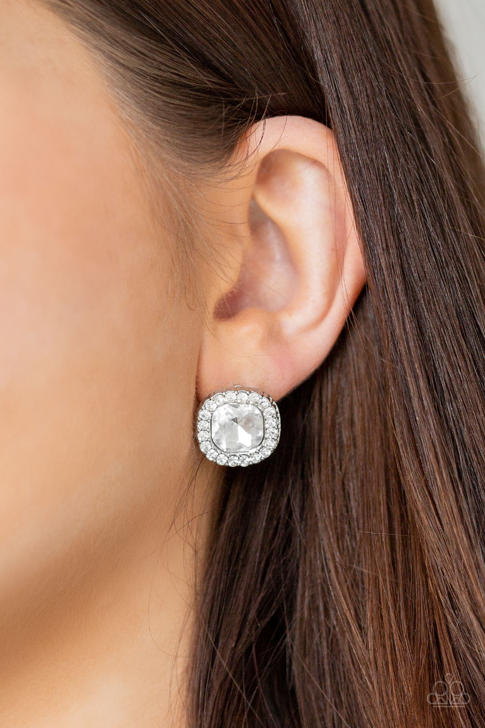 Paparazzi Accessories - Bling Tastic! #E252 - White Earrings