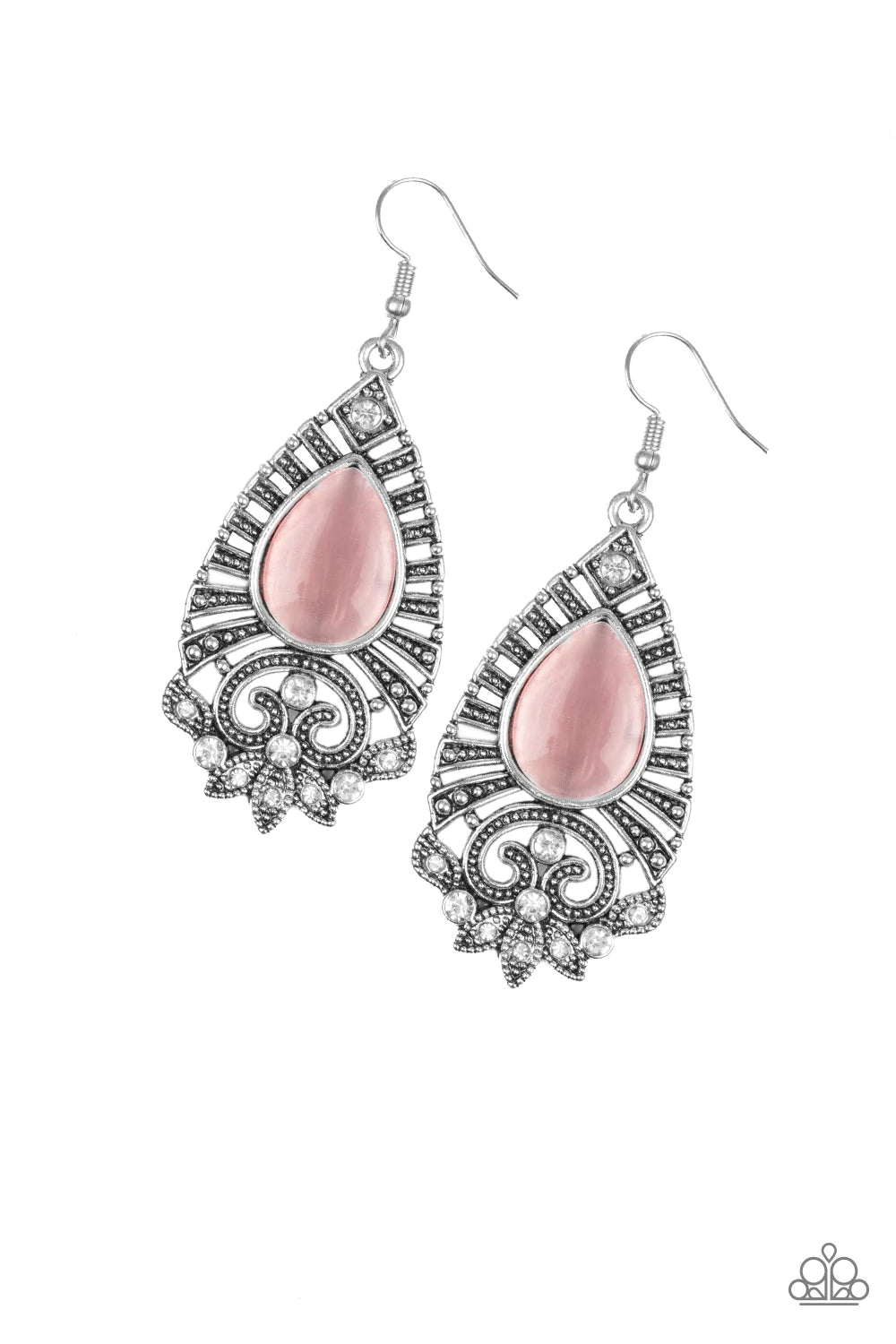 Paparazzi Accessories  - Majestically Malibu #E115/Peg/D6 - Pink Earrings
