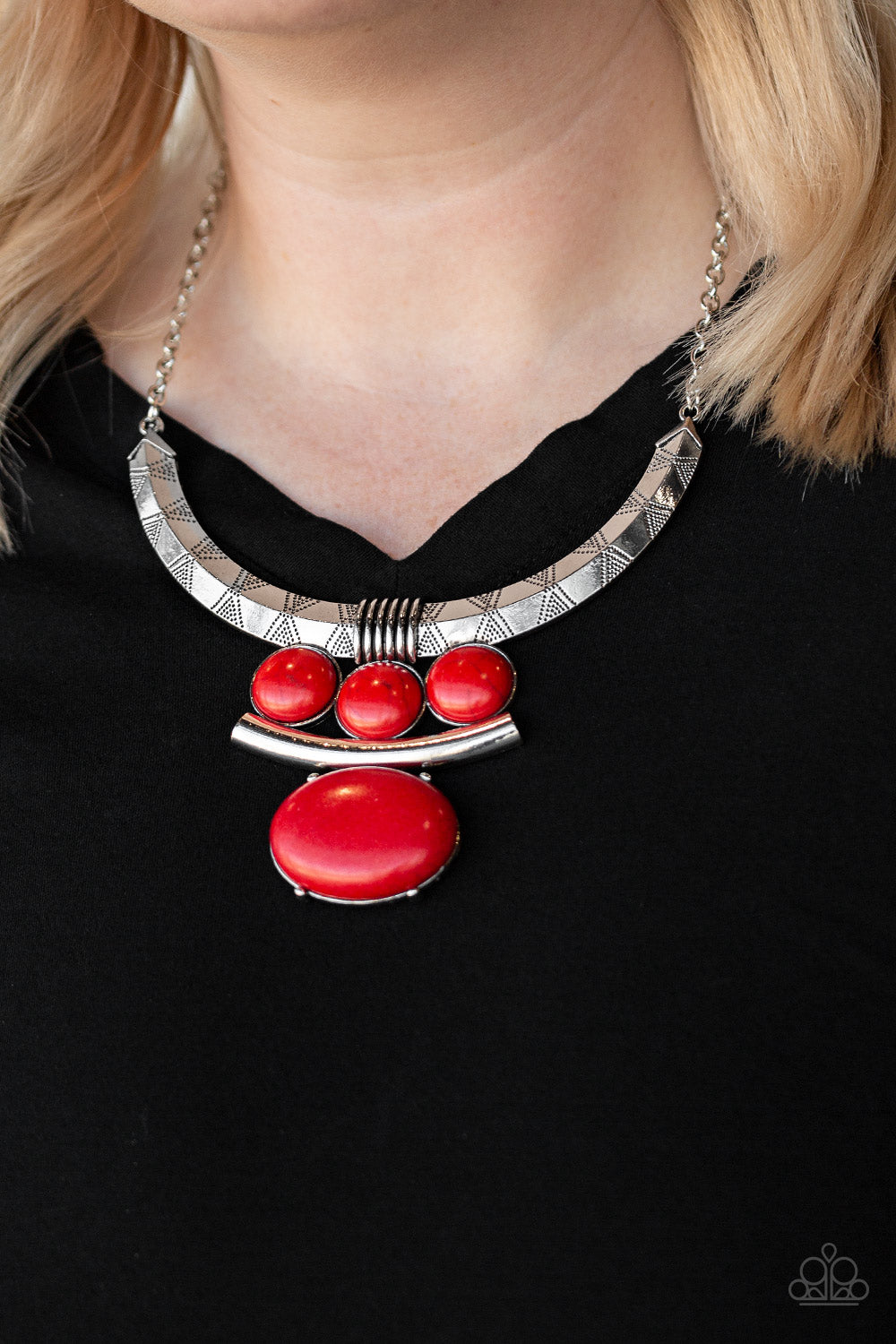 Paparazzi Accessories - Commander In CHIEFETTE - Red Necklace