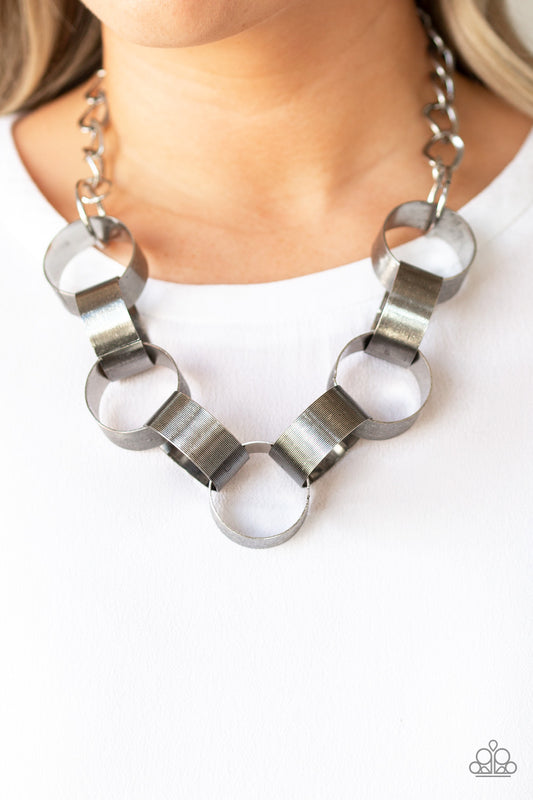 Paparazzi Accessories - Big Hit #N516 - Silver Necklace