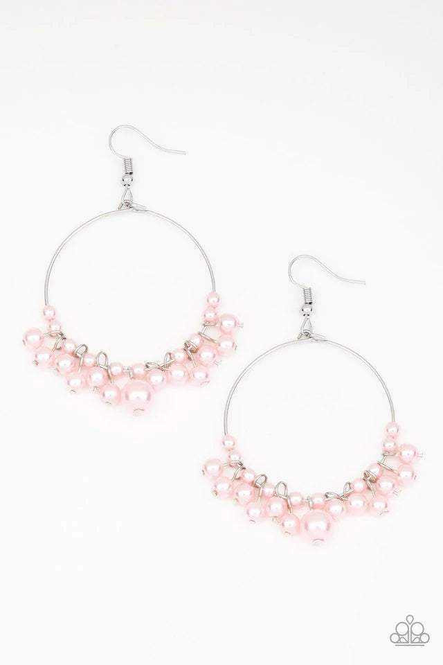 Paparazzi Accessories  - The PEARL-fectionist #E129 Peg - Pink Earrings