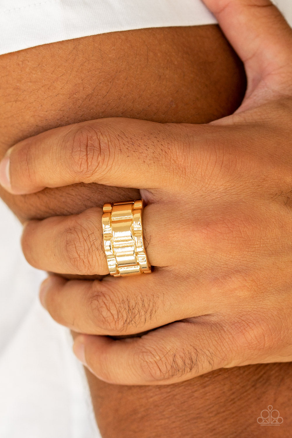 Paparazzi Accessories - Modern Machinery - Gold Men/Urban Ring