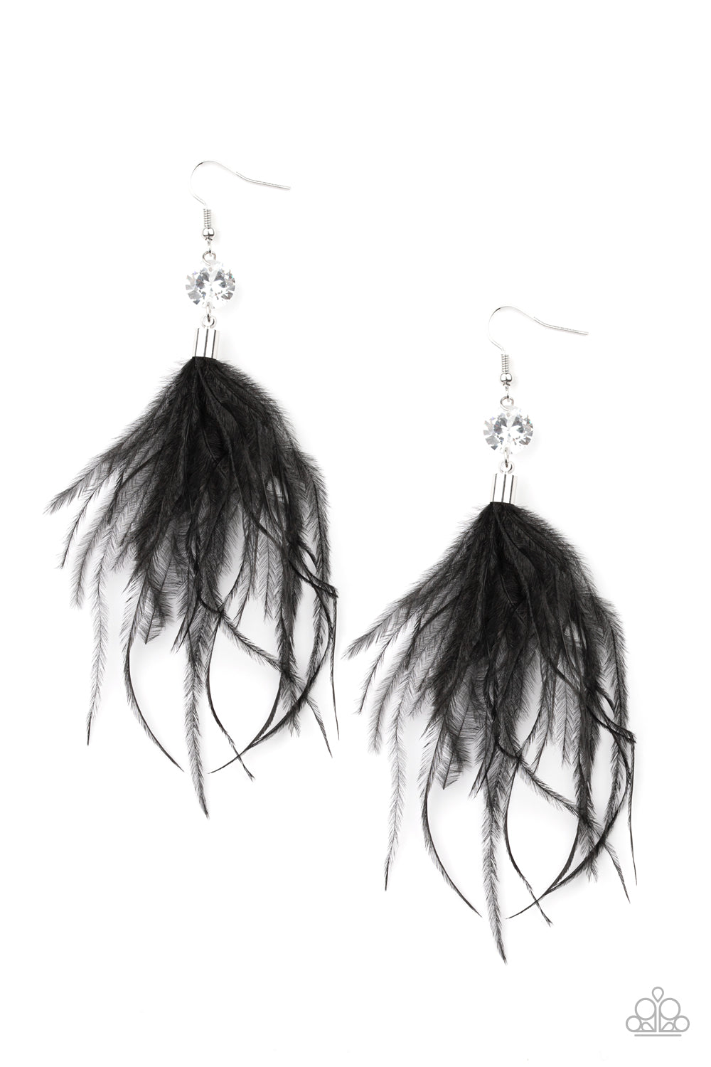 Paparazzi Accessories - Feathered Flamboyance - Black Earrings