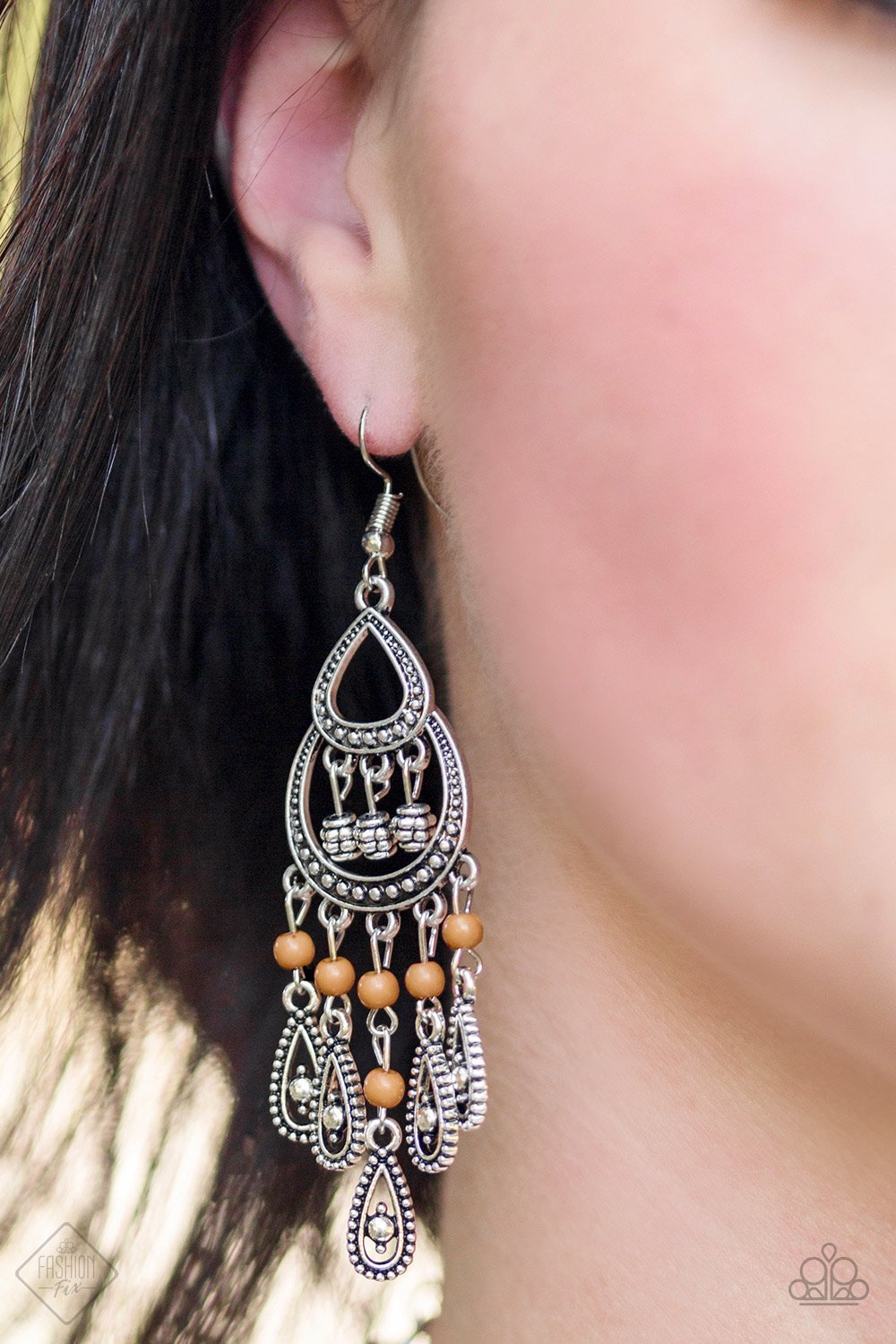 Paparazzi Accessories  - Eastern Excursion #L59 - Brown Earrings