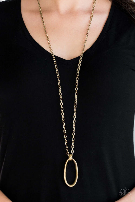 Paparazzi  Accessories - Grit Girl #N748 Peg - Brass Necklace